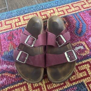 Burgundy Birkenstock Sandals